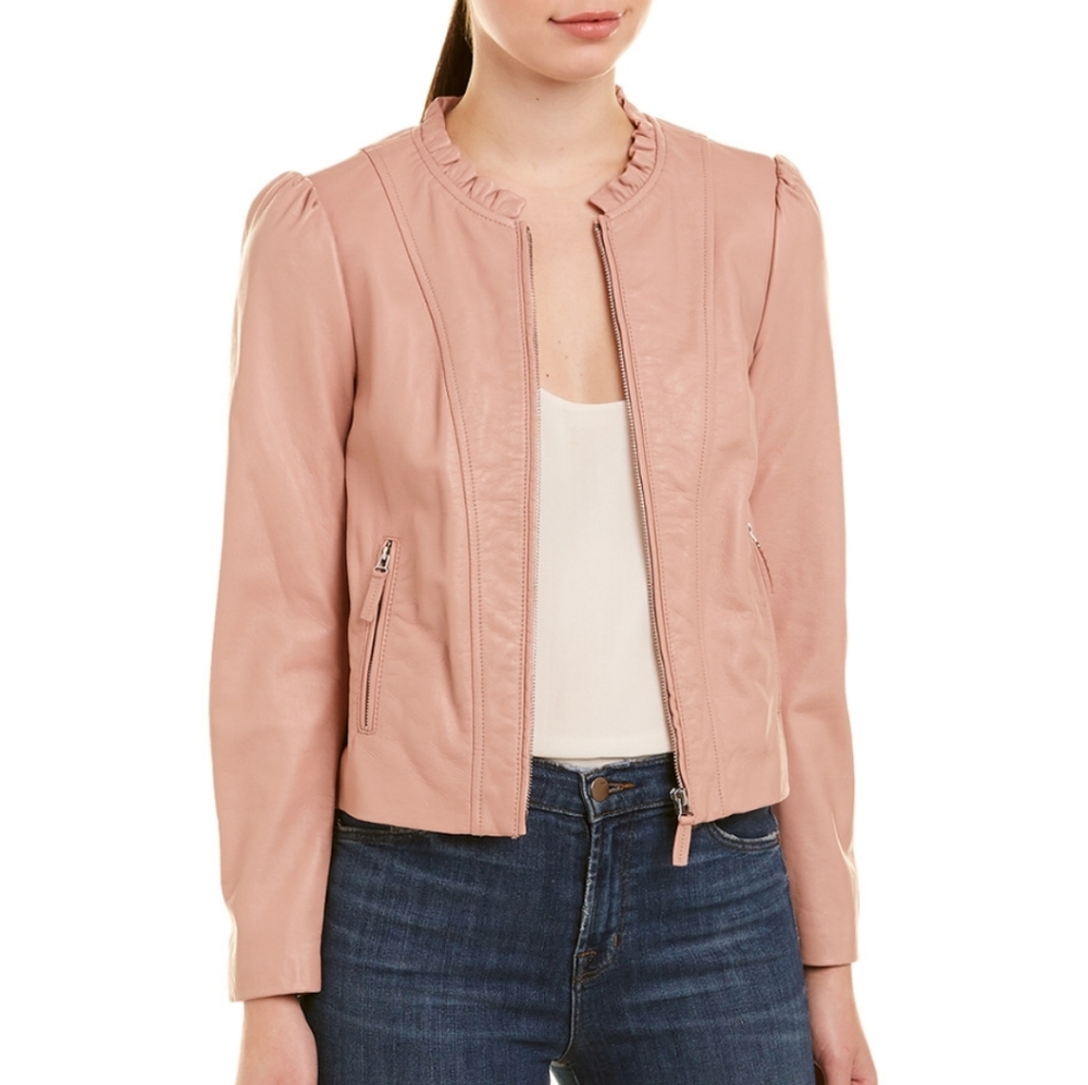 Pink leather jacket
